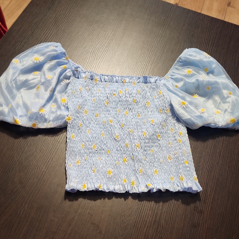 Elegant Blue Floral Women's Blouse